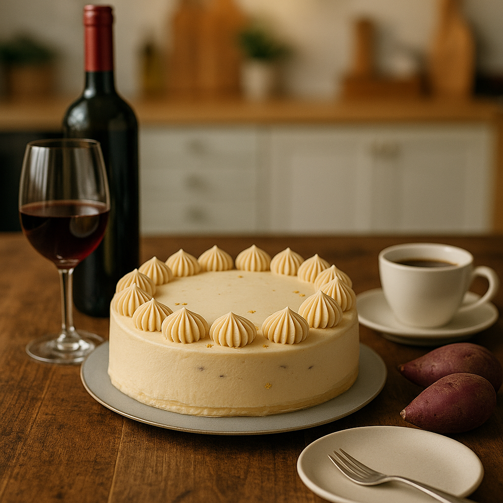 Coffee & Purple Sweet Potato Mille Crêpe Cake