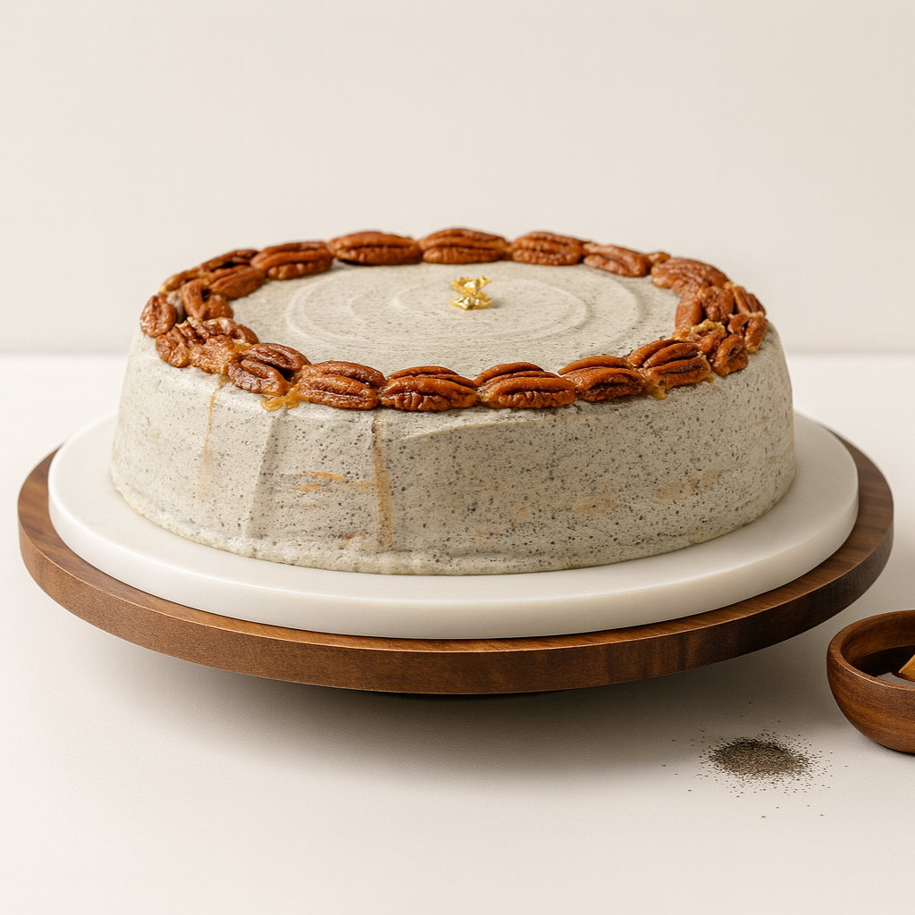Black Sesame with Pecan Mille Crepe