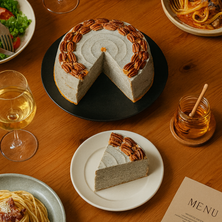 Black Sesame with Pecan Mille Crepe