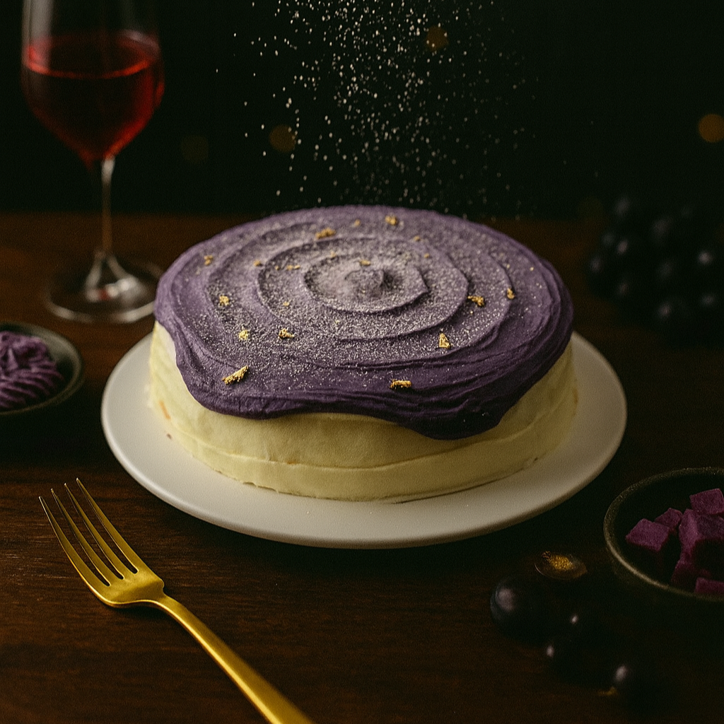 Purple Coconut Mille Crepe Cake