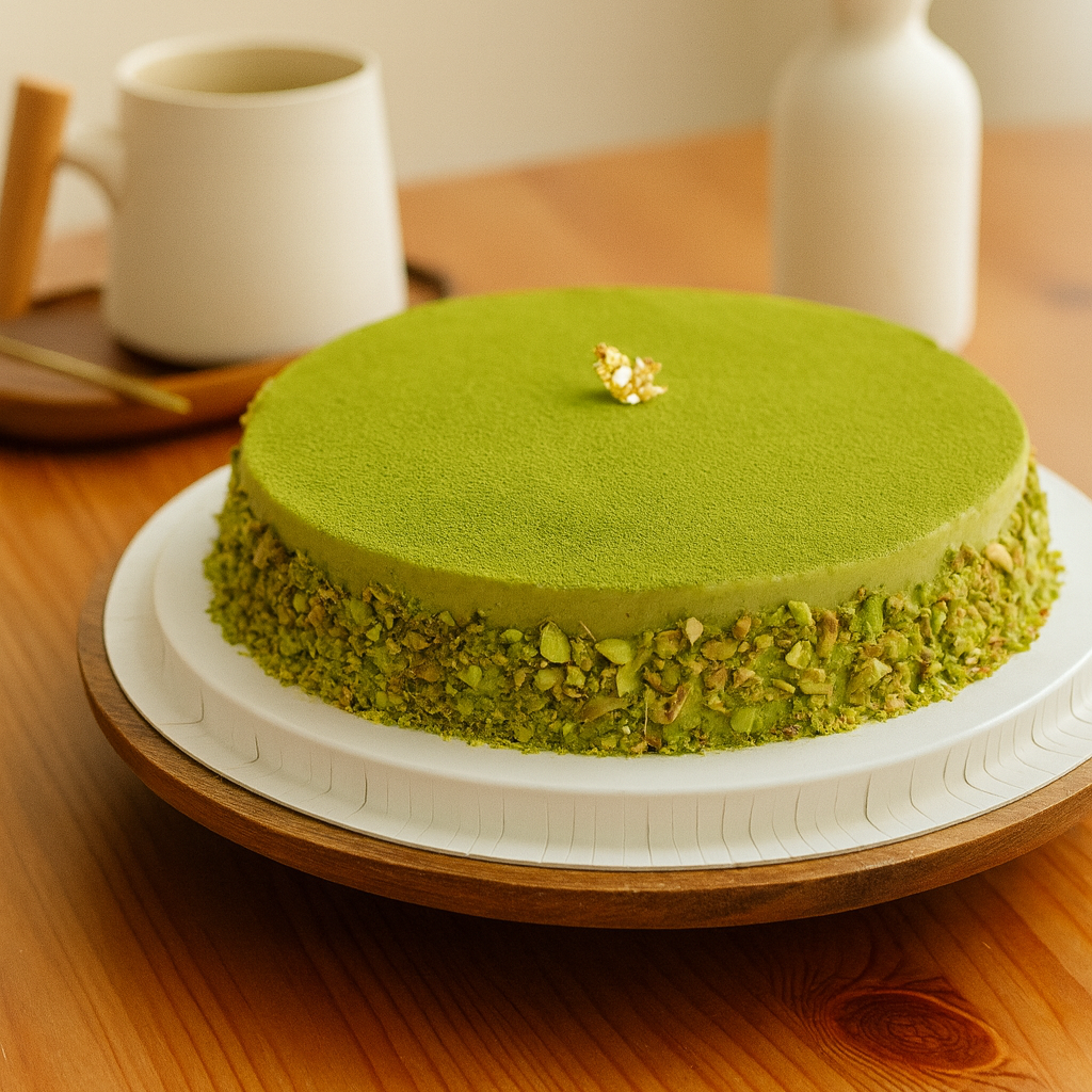 Matcha with Pistachios Mille Crepe