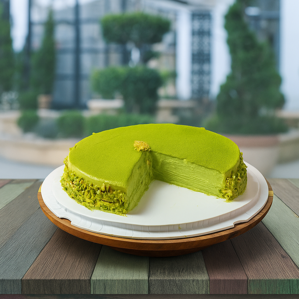Matcha with Pistachios Mille Crepe