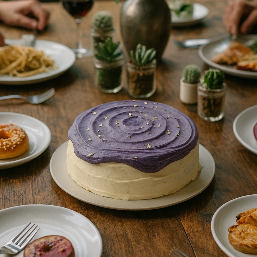 Purple Coconut Mille Crepe Cake