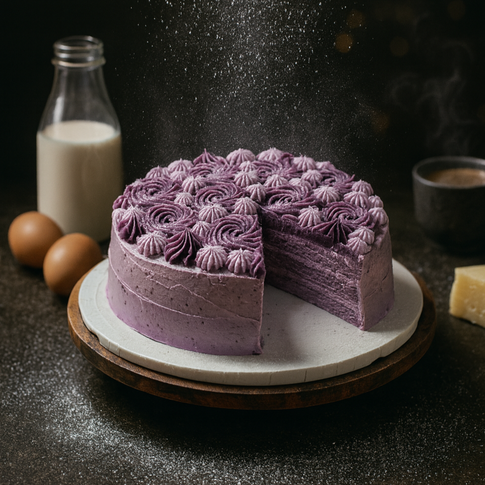 Purple Yam with Coconut Mille Crepe