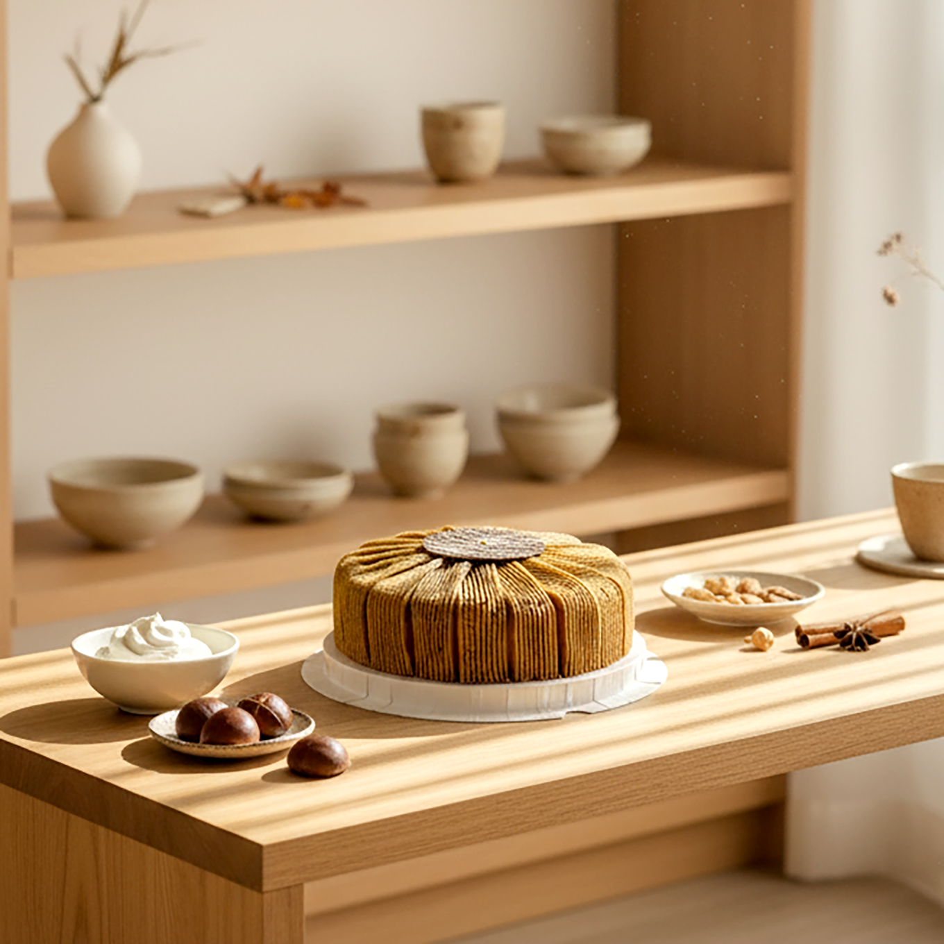 Caramel Chestnut Mille Crêpe Cake